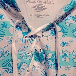 Disney Cruise Line Women's Castaway Cay Swimsuit Hoodie Coverup - Hawaiian Print